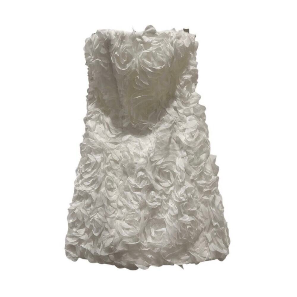 Oh Polly White Rosette Strapless Mini Dress Bridal Coquette NWT US 4 - Picture 11 of 16